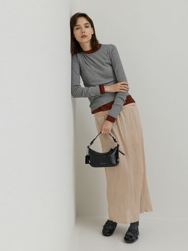 Tatiana Tassel Hobo Bag, Noir, hi-res