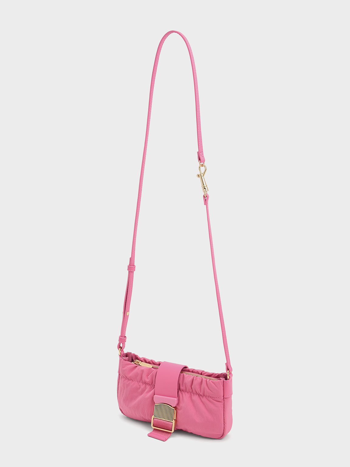 Aspen Ruched Phone Pouch, Pink, hi-res