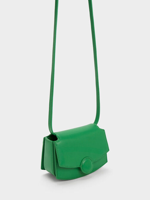 Clover Curved Shoulder Bag, สีเขียว, hi-res