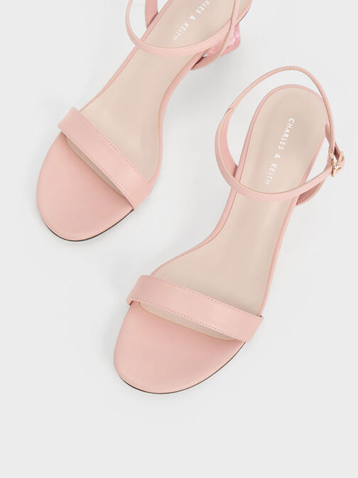 Clear Trapeze Heel Sandals, , hi-res