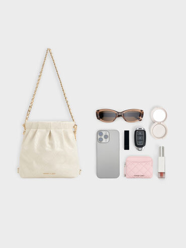 Duo Chain-Handle Two-Way Backpack, Cream, hi-res