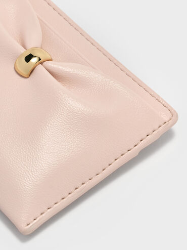 Halsey Ruched Card Holder, Soft Pink, hi-res