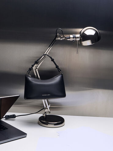 Robyn Elongated Chain-Handle Bag, Noir, hi-res