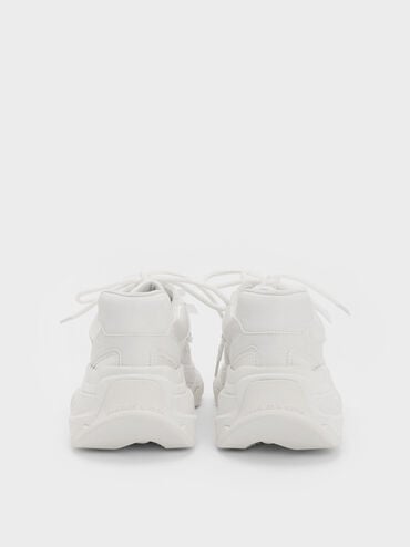 Gaskell Flower-Embellished Chunky Sneakers, White, hi-res