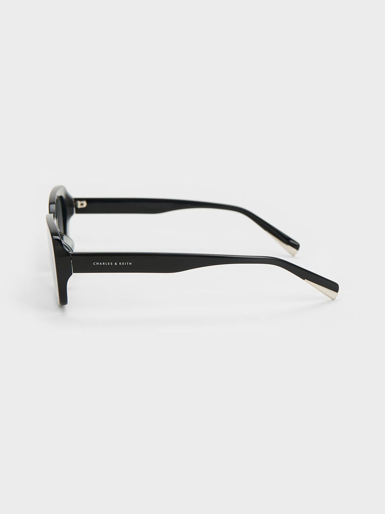 Rectangular Recycled Acetate Sunglasses, สีดำ, hi-res