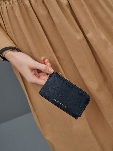 กระเป๋าใส่บัตรหลายช่องพร้อมสายคล้องมือรุ่น Dixie, สีดำ, hi-res