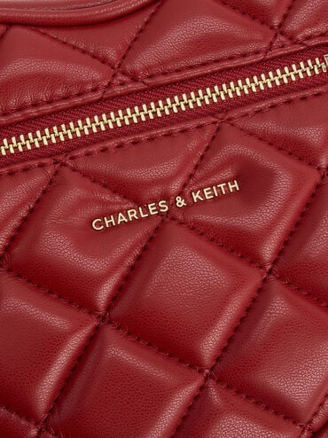 Paffuto Quilted Heart Crossbody Bag, Tomato Red, hi-res