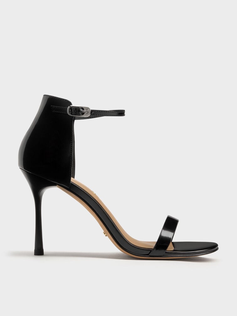 Kyra Leather Stiletto Sandals, Black Boxed, hi-res