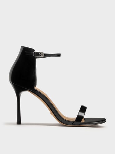 Kyra Leather Stiletto Sandals, Black Boxed, hi-res