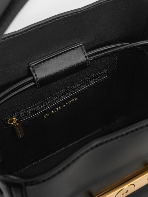 Charlot Elongated Bucket Bag, Black, hi-res