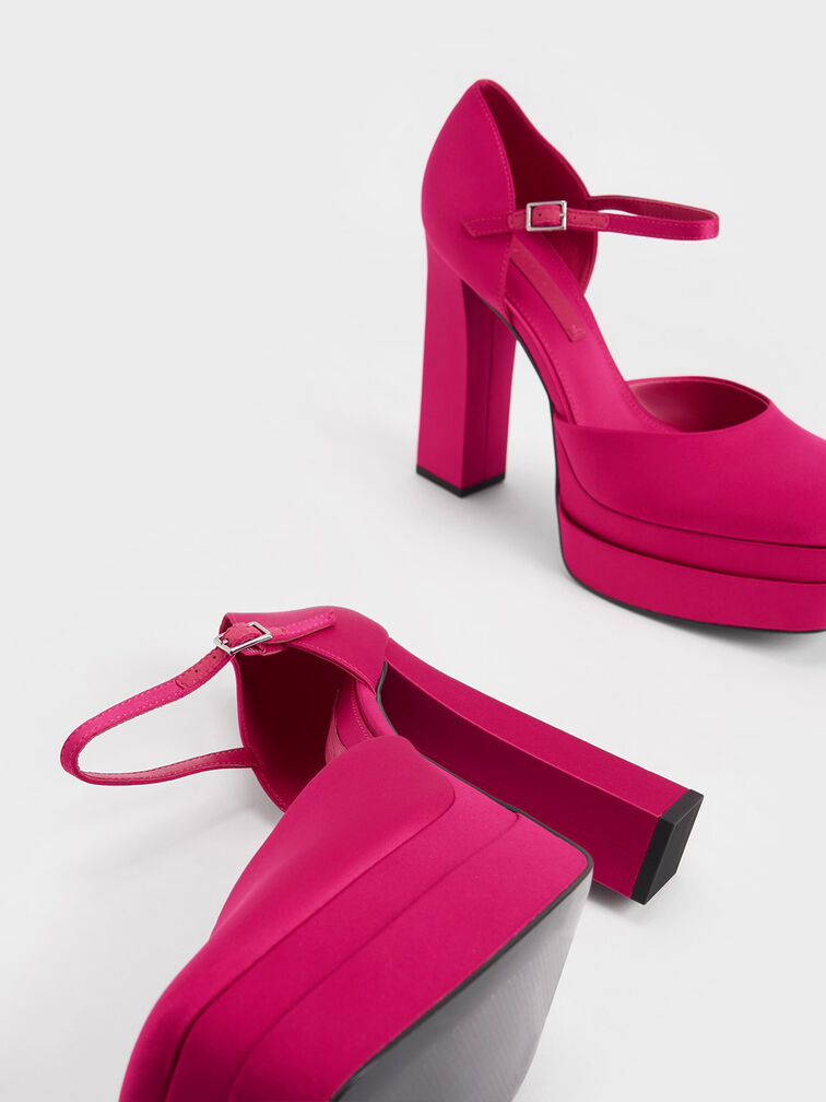 Satin Platform D'Orsay Pumps, , hi-res