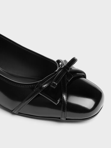 Bettina Double-Bow Pumps, Black Boxed, hi-res
