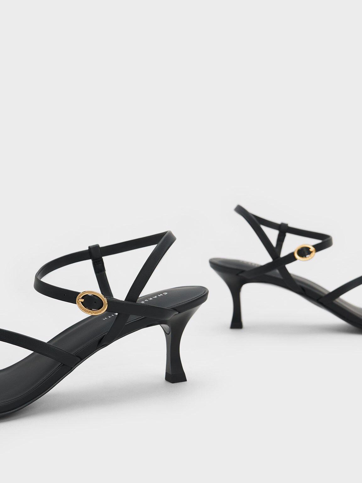 Kitten heel cheap black strappy sandals