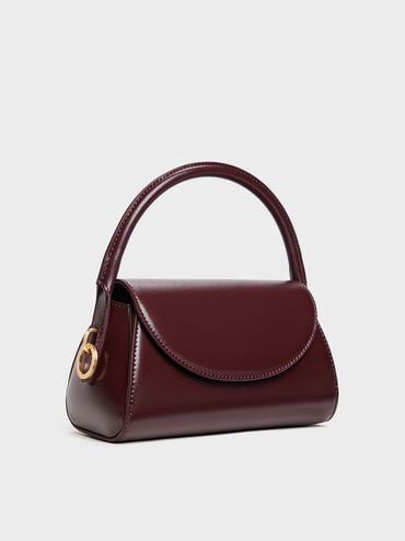 Kaila Front Flap Top Handle Bag, Wineberry Red, hi-res