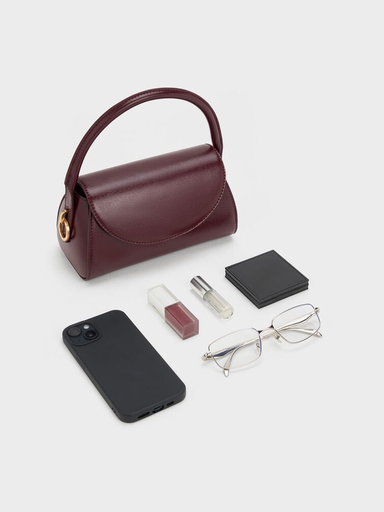 Kaila Front-Flap Top Handle Bag, Wineberry Red, hi-res