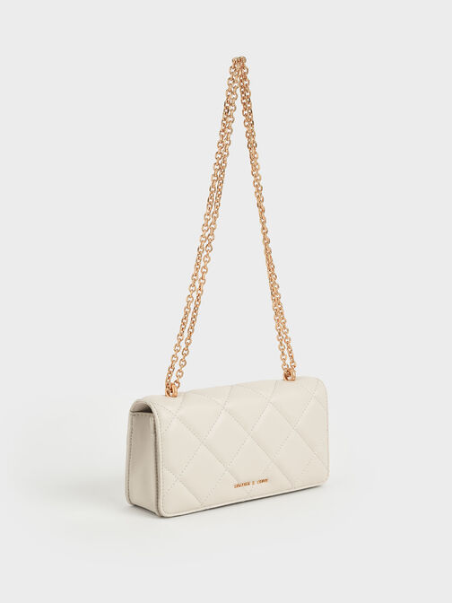 Paffuto Chain Handle Quilted Long Wallet, , hi-res