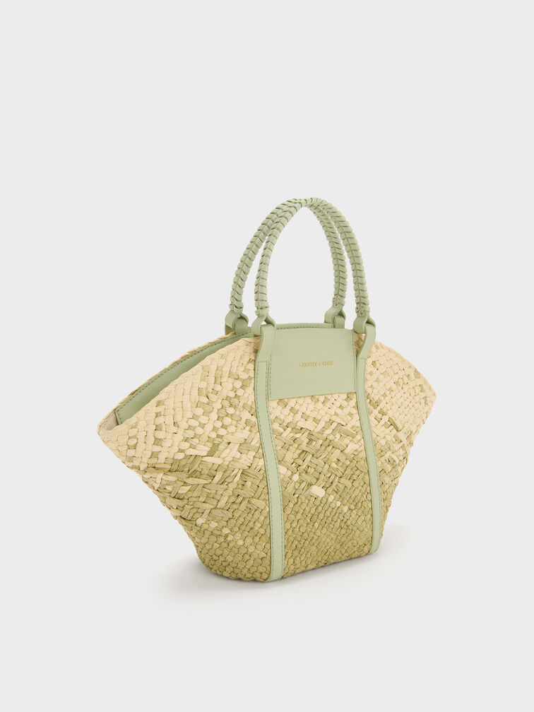 Shalia Raffia Basket Bag, Matcha Green, hi-res