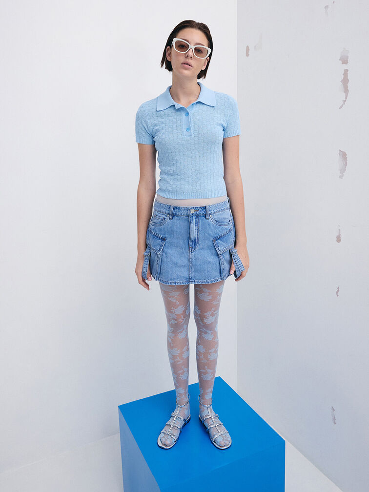 แว่นตากันแดดกรอบทรงตาแมววัสดุอะซิเตทรีไซเคิลรุ่น Maeva, สีชอล์ค, hi-res