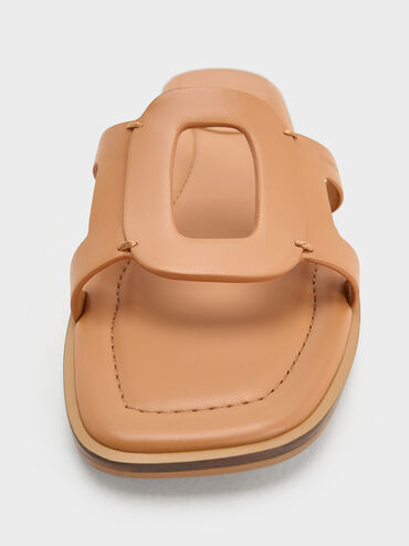 Easley Cut-Out Slide Sandals, Toffee, hi-res