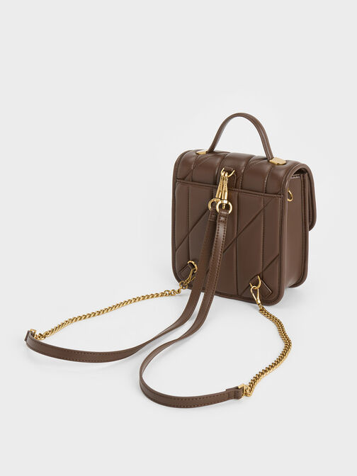 Lin Quilted Belted Backpack, , hi-res