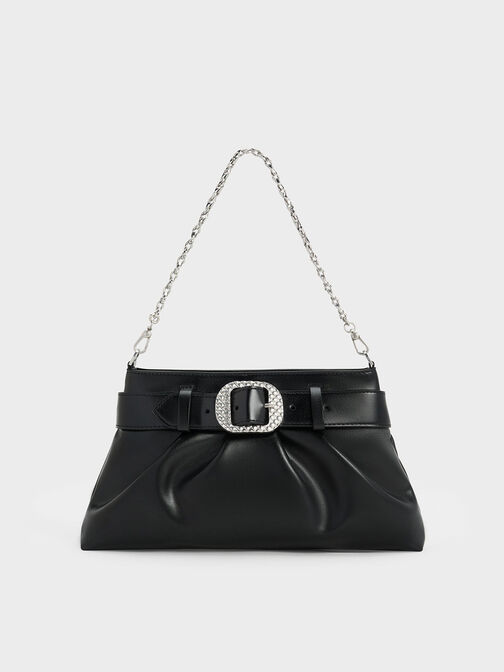 Avis Belted Ruched Shoulder Bag, , hi-res