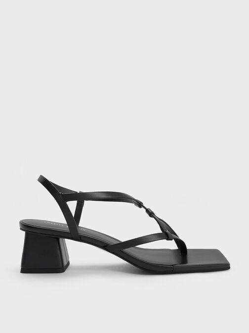 Asymmetric Interwoven Thong Sandals, , hi-res