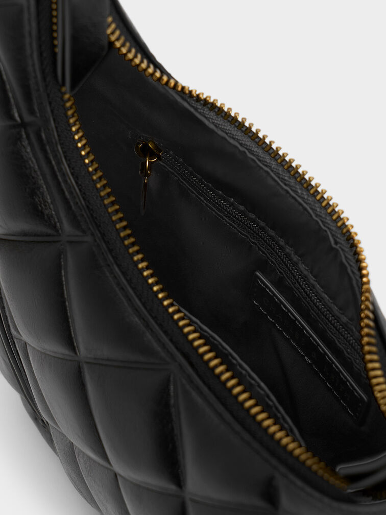 Swing Padlock Quilted Crescent Bag, , hi-res
