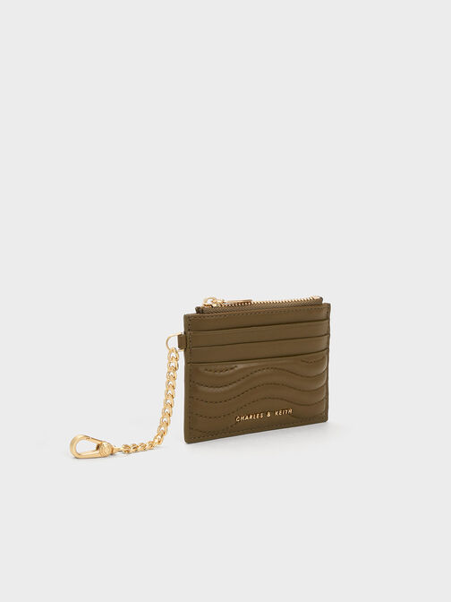 Aubrielle Stitch-Trim Zip Card Holder, , hi-res