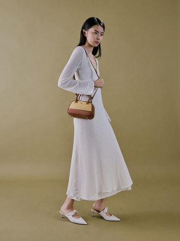 กระเป๋าทรงโบว์ลิ่งหนังแท้ และราฟเฟีย, สีนิวทรัลราฟเฟีย, hi-res