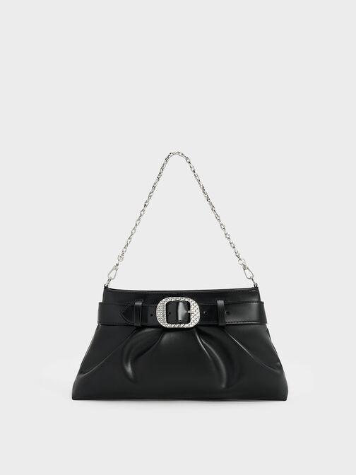 Avis Belted Ruched Shoulder Bag, , hi-res