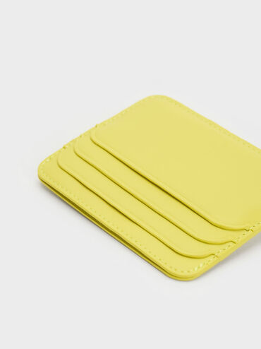 กระเป๋าใส่บัตรดีไซน์ลายควิลท์รุ่น Cleo, สีเหลือง, hi-res