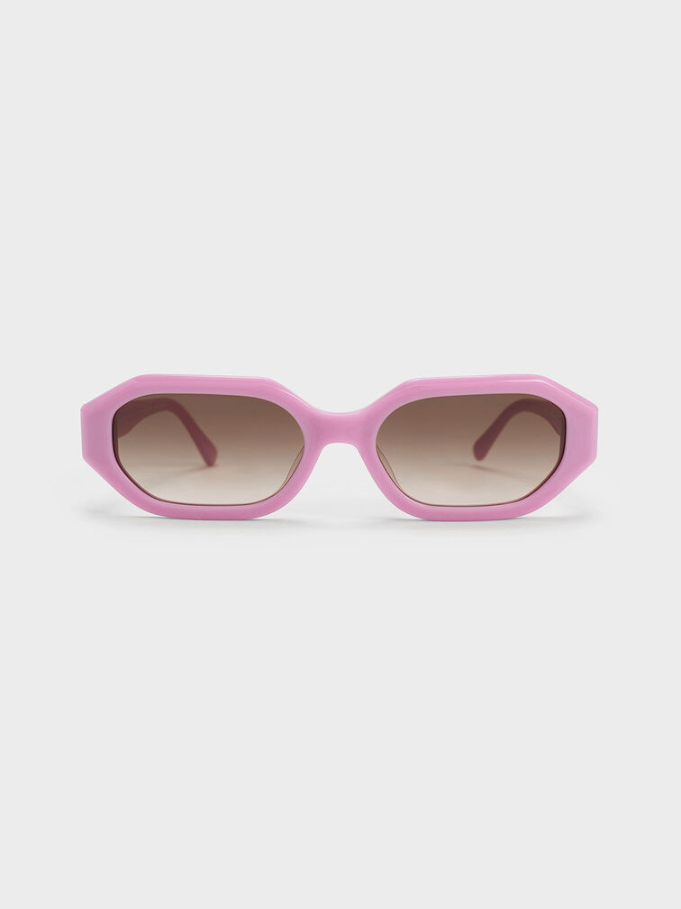 แว่นตากันแดดกรอบทรงรีวัสดุอะซิเตทรีไซเคิลรุ่น Gabine, สีไวโอเล็ต, hi-res