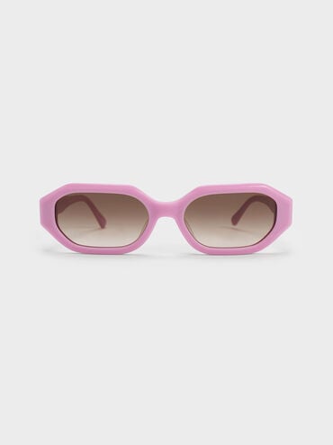 แว่นตากันแดดกรอบทรงรีวัสดุอะซิเตทรีไซเคิลรุ่น Gabine, สีไวโอเล็ต, hi-res