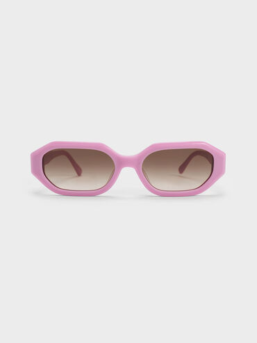 แว่นตากันแดดกรอบทรงรีวัสดุอะซิเตทรีไซเคิลรุ่น Gabine, สีไวโอเล็ต, hi-res