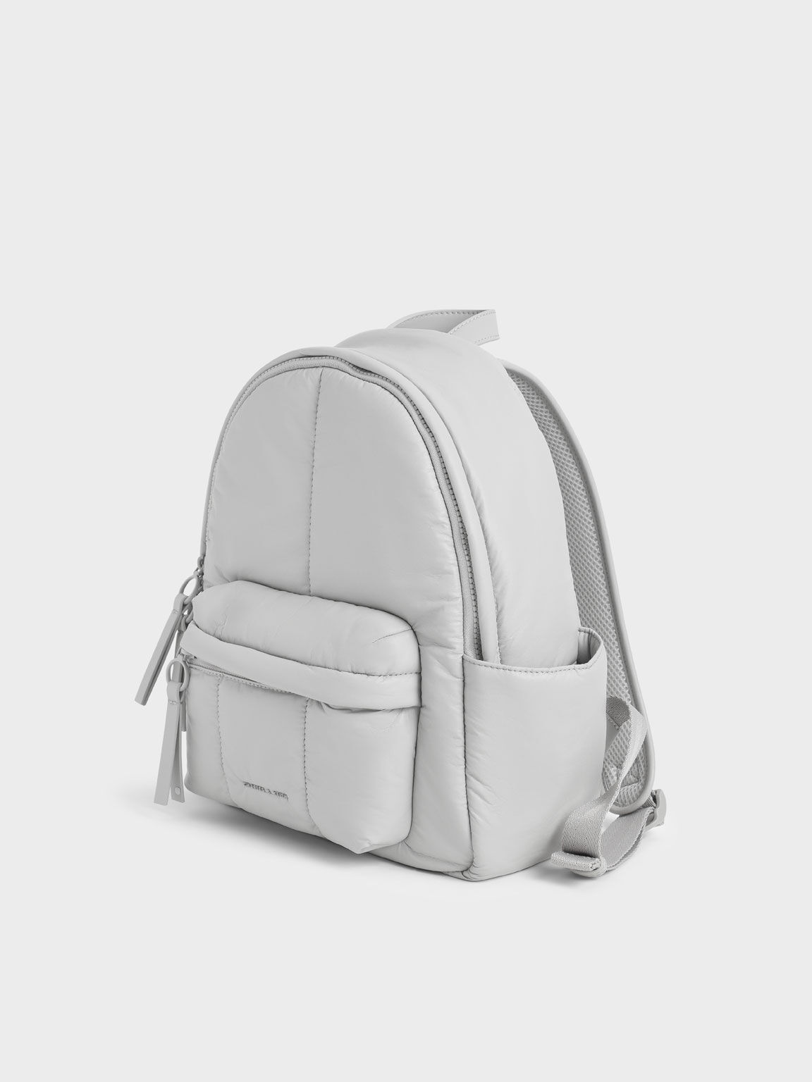 Lin Large Puffy Backpack, Light Grey, hi-res