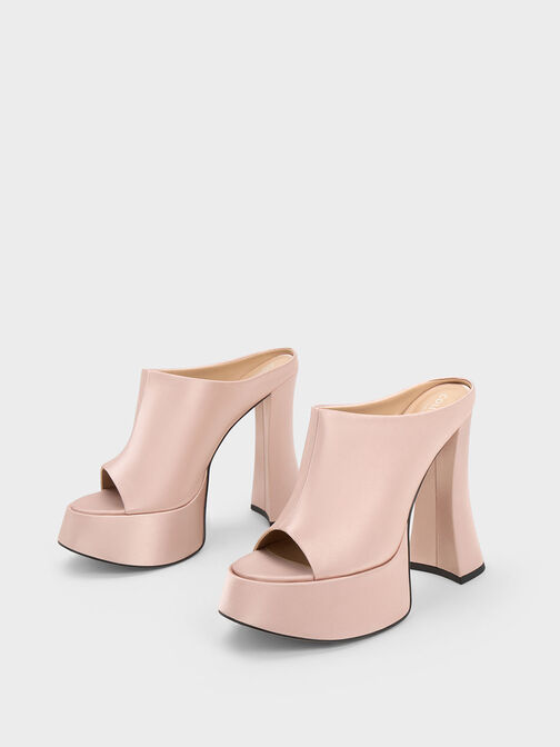 Delphine Recycled Polyester Platform Mules, สีนู้ด, hi-res