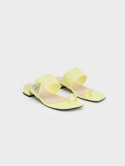 Trice Metallic Accent Toe-Ring Sandals, Lime, hi-res