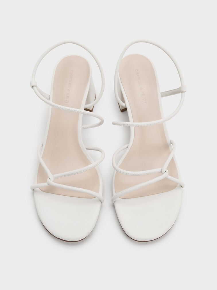 Meadow Strappy Block Heel Sandals, White, hi-res