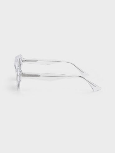 Onyx Recycled Acetate Cat-Eye Sunglasses, Clear, hi-res