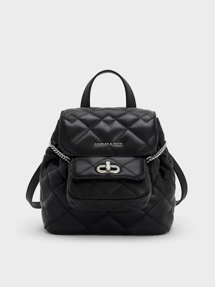 Aubrielle Quilted Backpack, Noir, hi-res