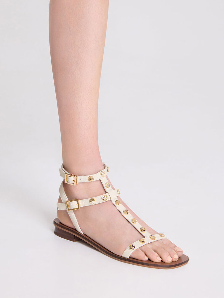 Studded Gladiator Sandals, , hi-res