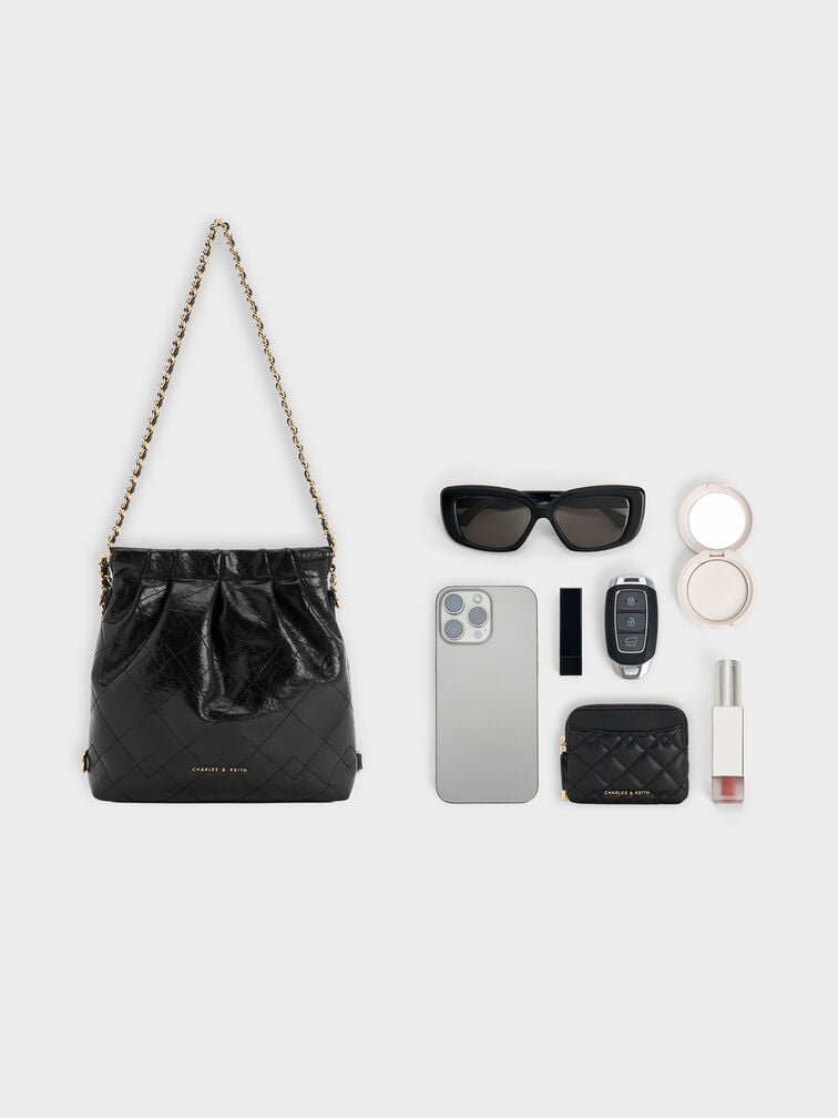 กระเป๋าเป้สองฟังก์ชันดีไซน์สายโซ่รุ่น Duo, สีดำ, hi-res