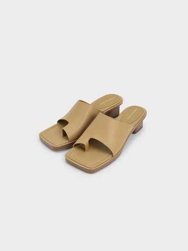 Toe Ring Stacked Heel Sandals, , hi-res