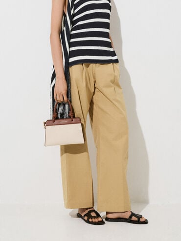 Sabine Canvas Knotted-Handle Tote Bag, Chocolate, hi-res