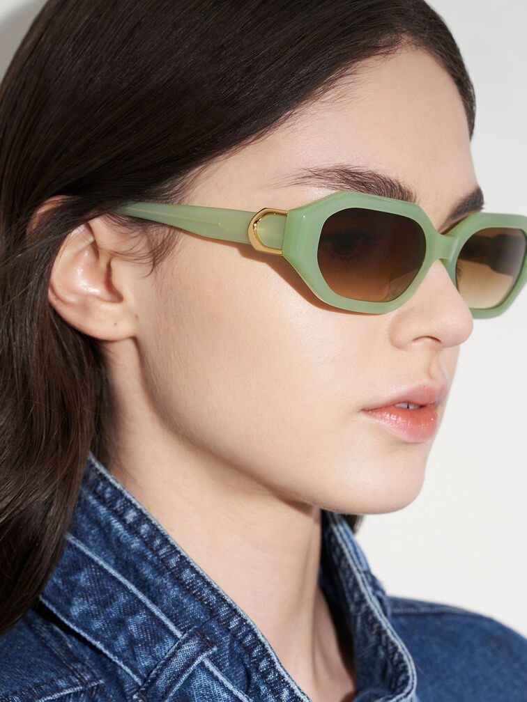 Gabine Recycled Acetate Oval Sunglasses, , hi-res