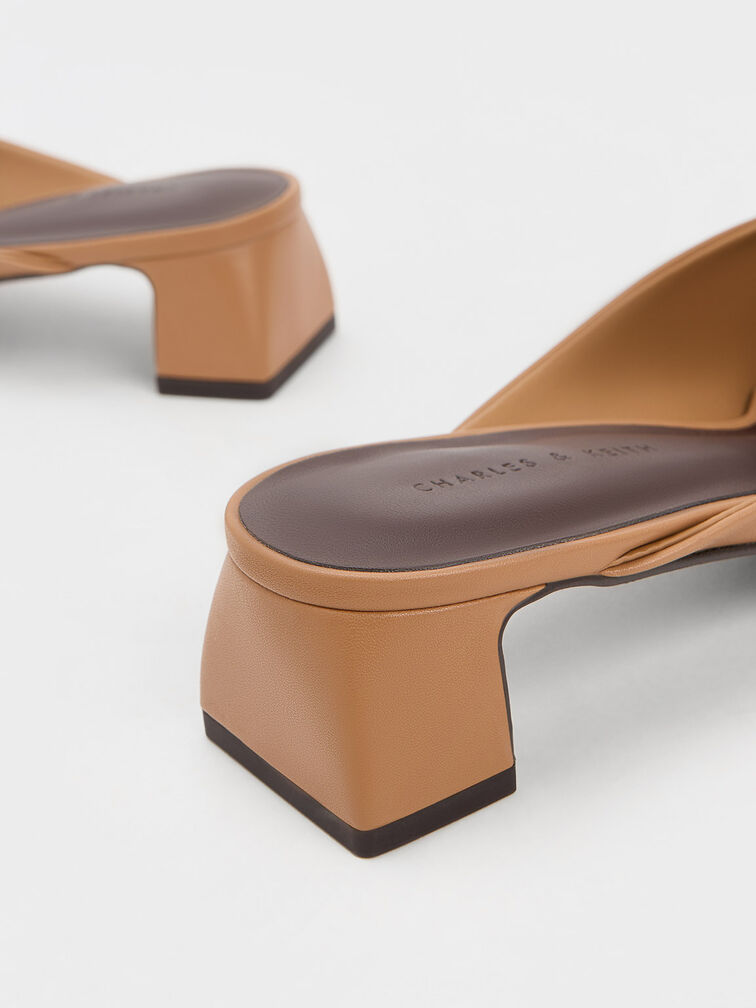 Oval Stitch-Trim Pointed-Toe Mules, , hi-res