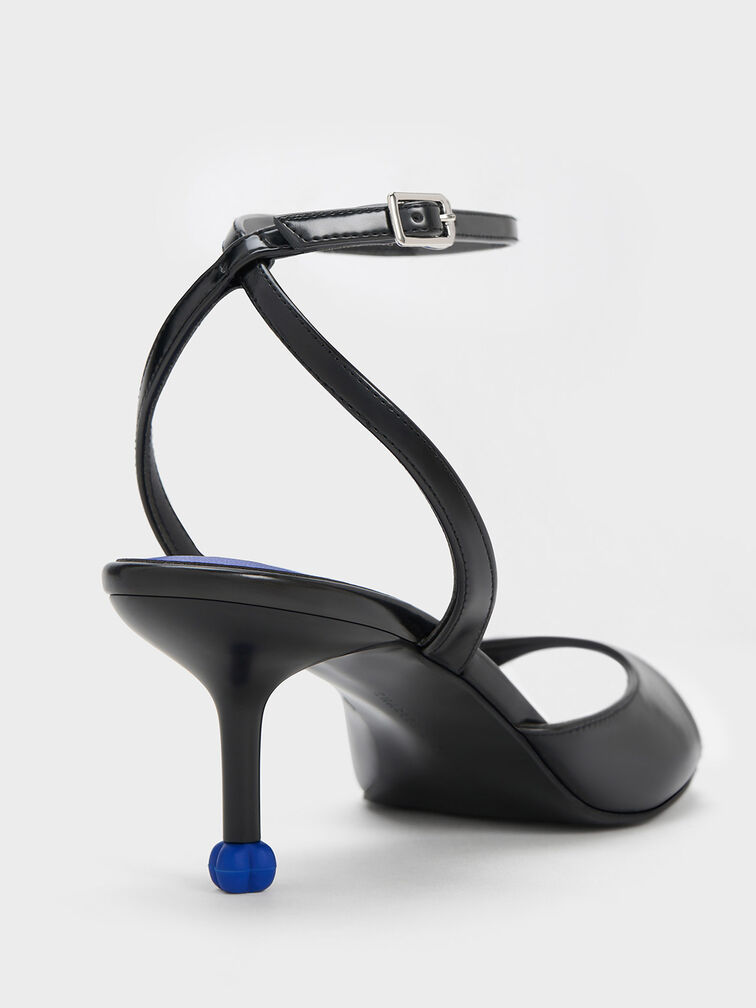 Sculptural Heel Ankle-Strap Pumps, , hi-res