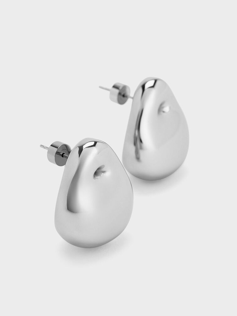 Eimear Teardrop Stud Earrings, Silver, hi-res
