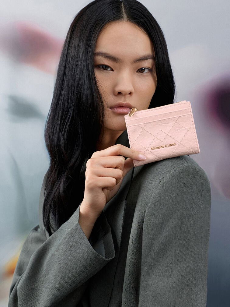 Duo Quilted Small Wallet, Soft Pink, hi-res