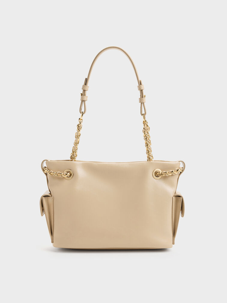 Lottie Side-Pocket Tote Bag, Sand Beige, hi-res